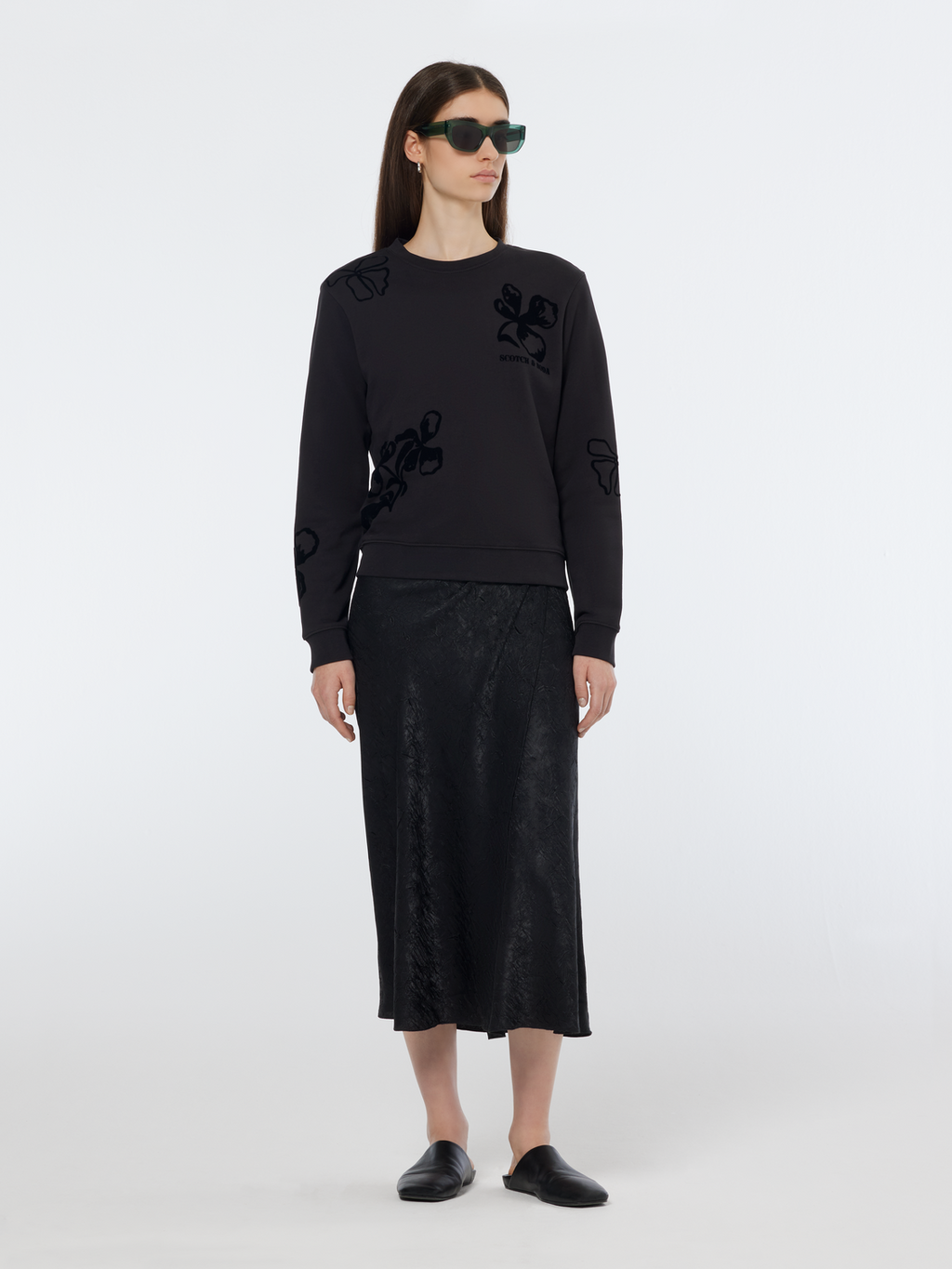 Flock print sweatshirt