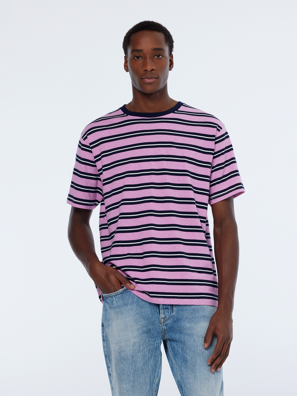 Stripe yarn-dyed t-shirt