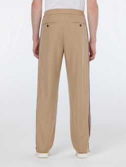 Tape-trimmed tailored straight fit jogger