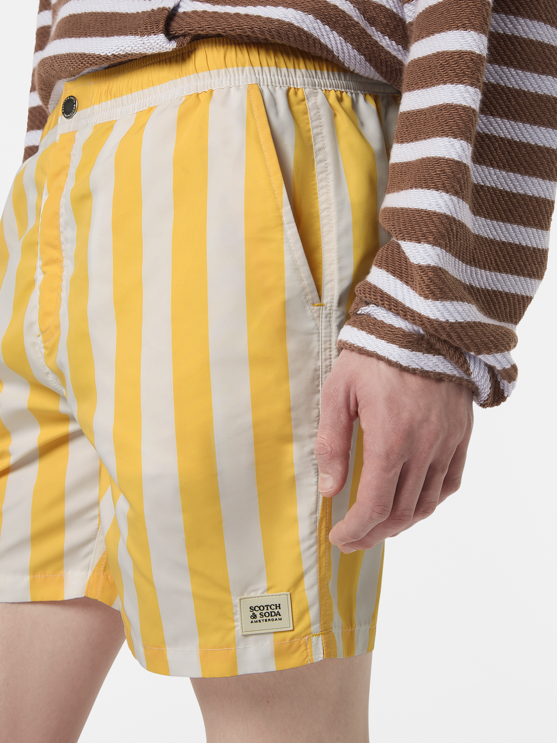Striped swim shorts