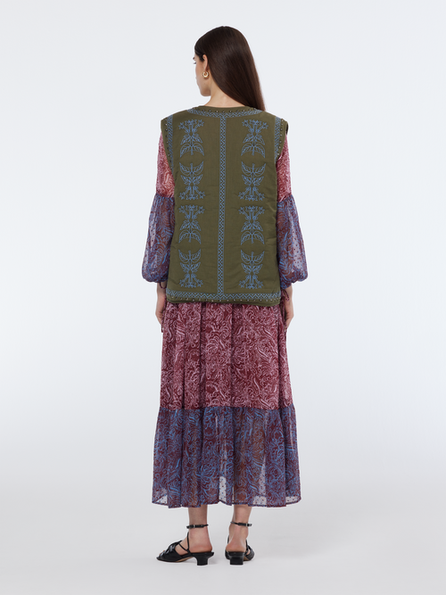 Floral embroidered gilet