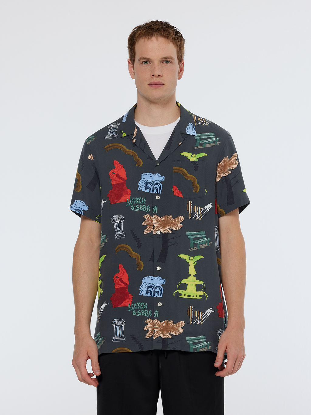 Regular short sleeve print shirt