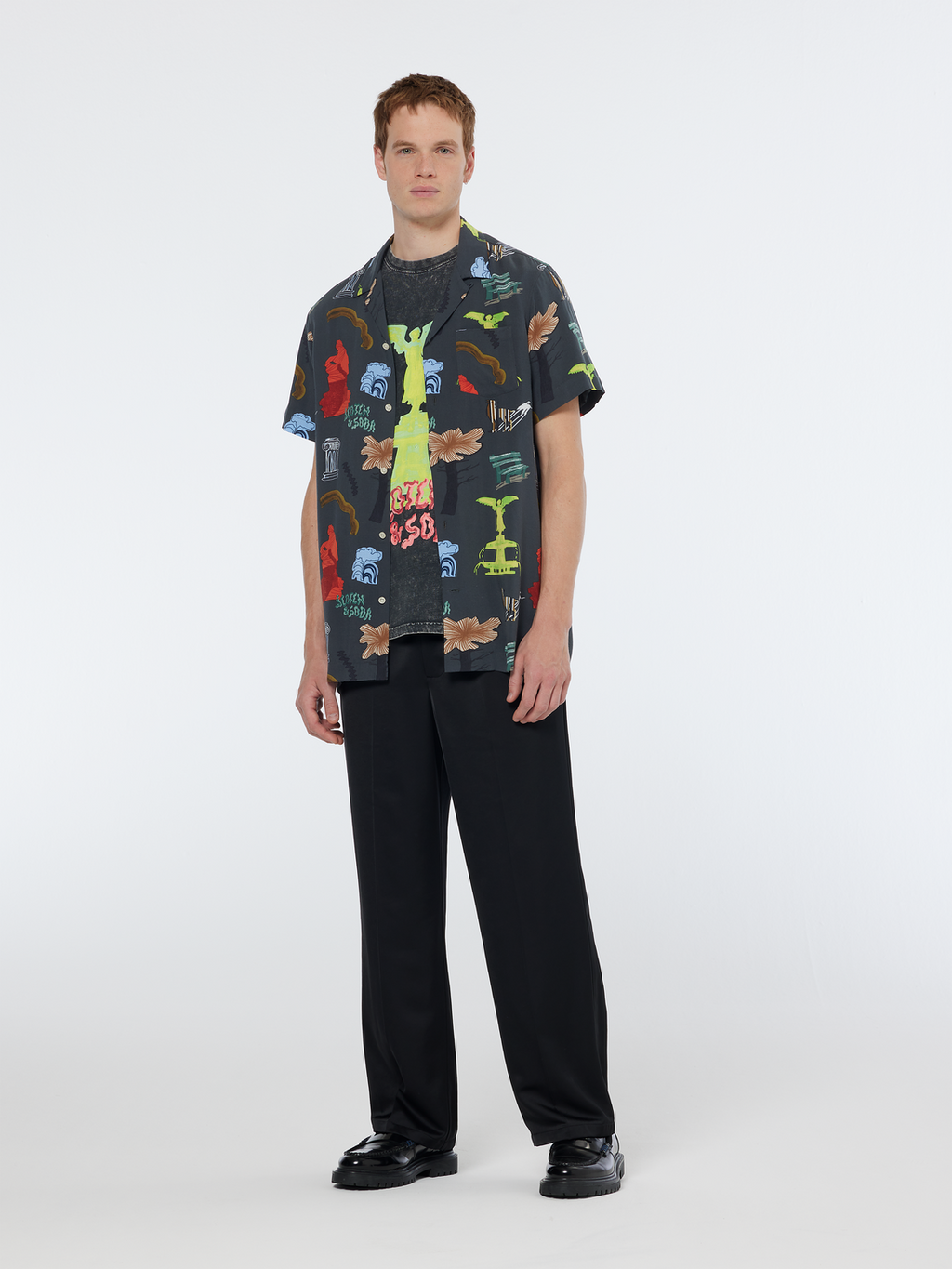 Regular short sleeve print shirt