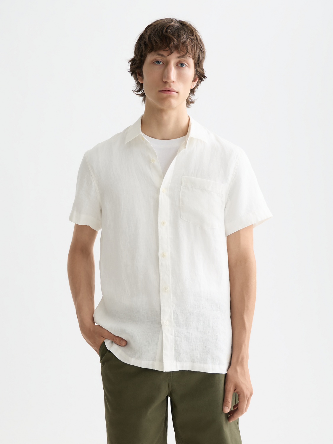 Essentials Linen Shirt - OFF WHITE