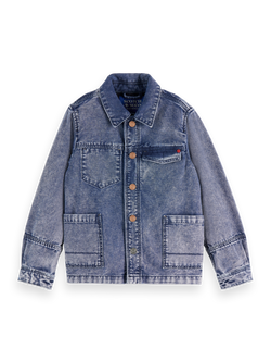 Denim washed canvas workwear jacket