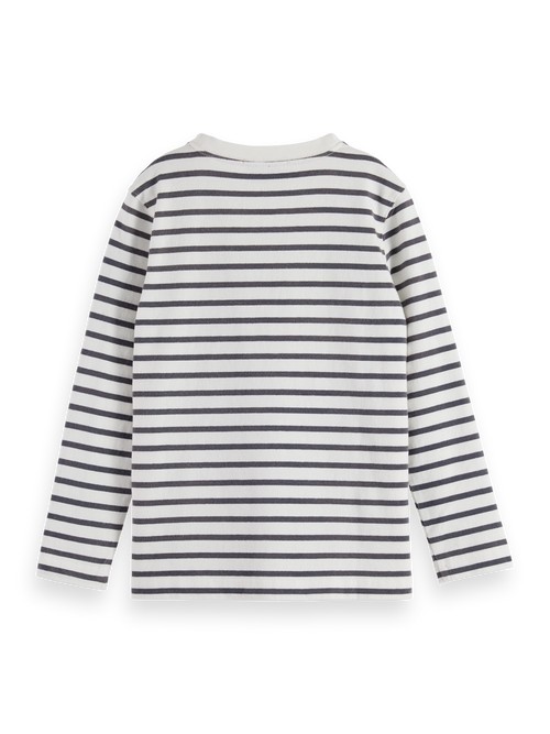 Denim washed striped breton t-shirt