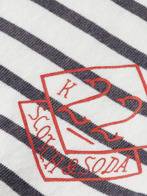 Denim washed striped breton t-shirt