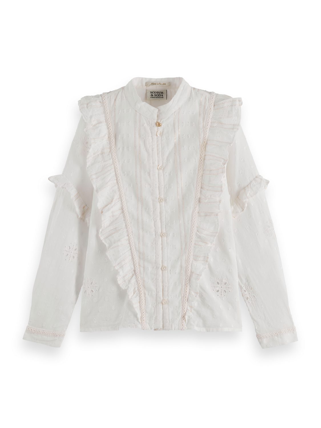 Girls Fancy lurex cotton shirt
