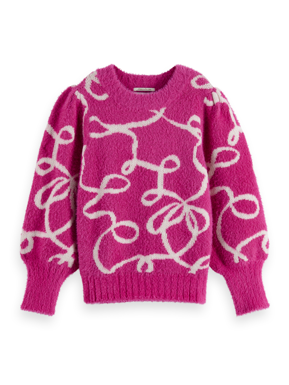 Girls Turtleneck intarsia glitter pullover