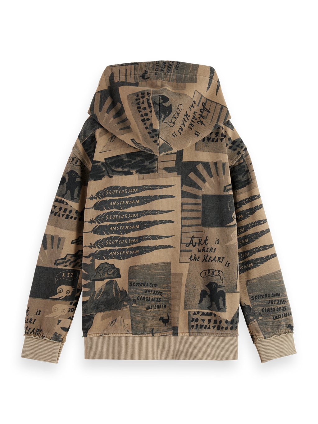 Boys Relaxed printed zip-up hoodie