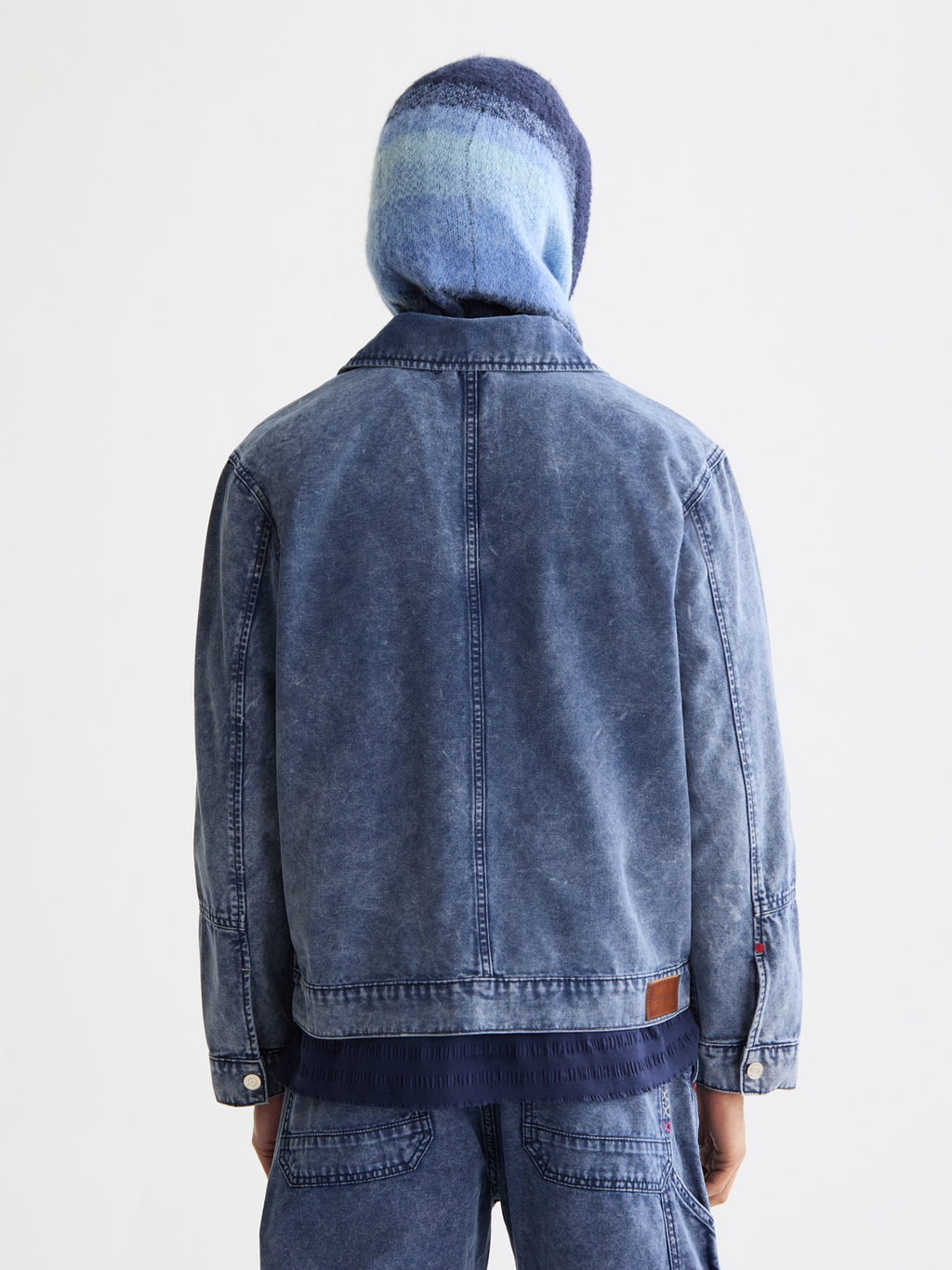 Workwear bomber jacket in denim washed canvas