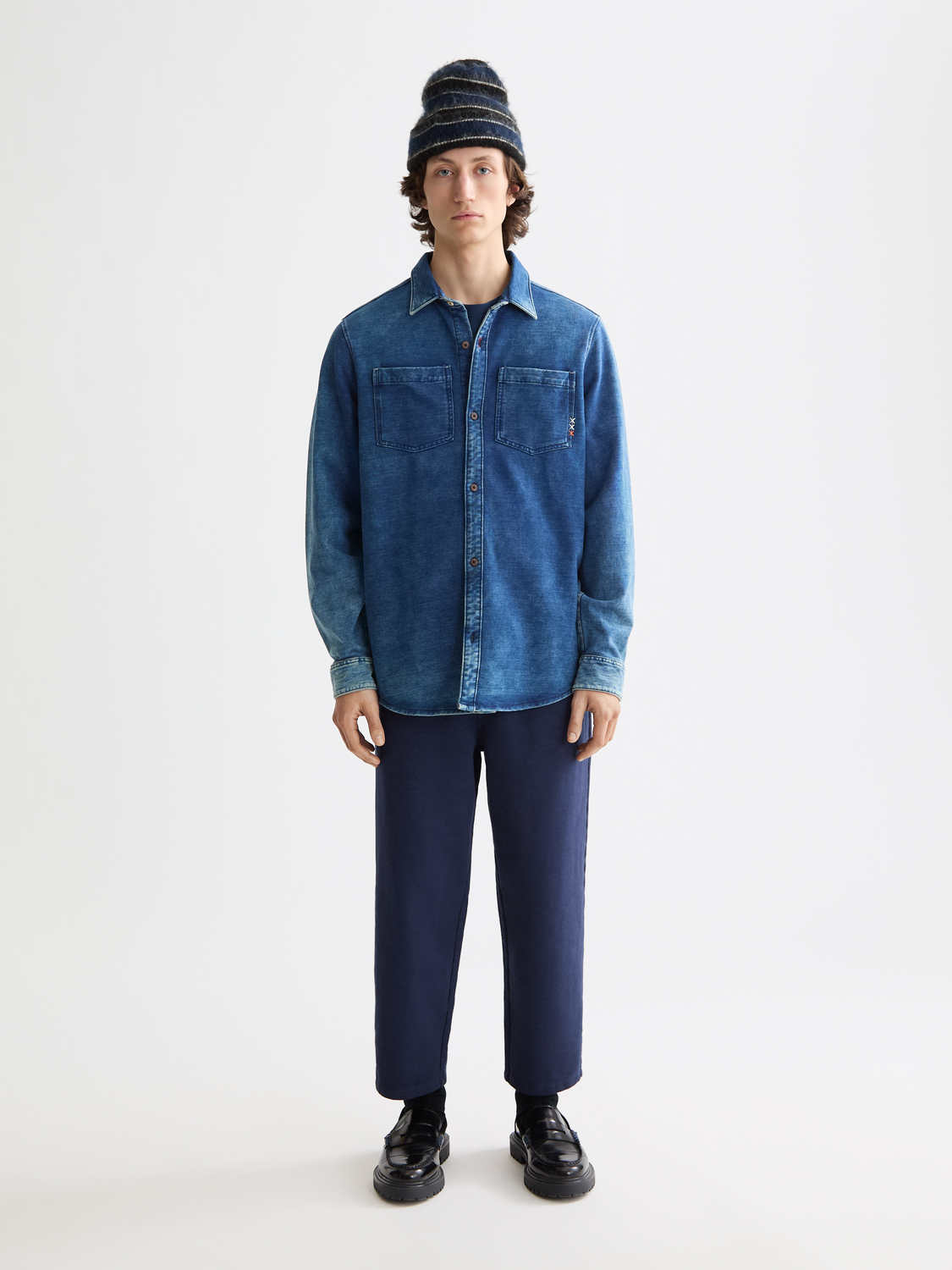Chic indigo jersey shirt