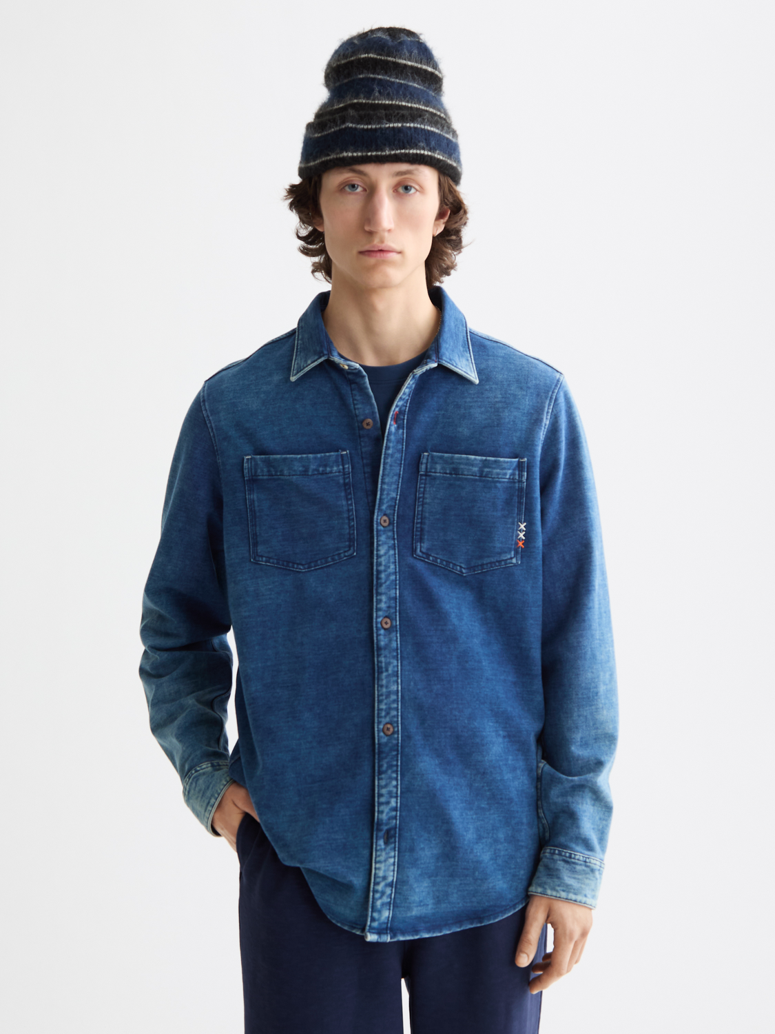Chic indigo jersey shirt