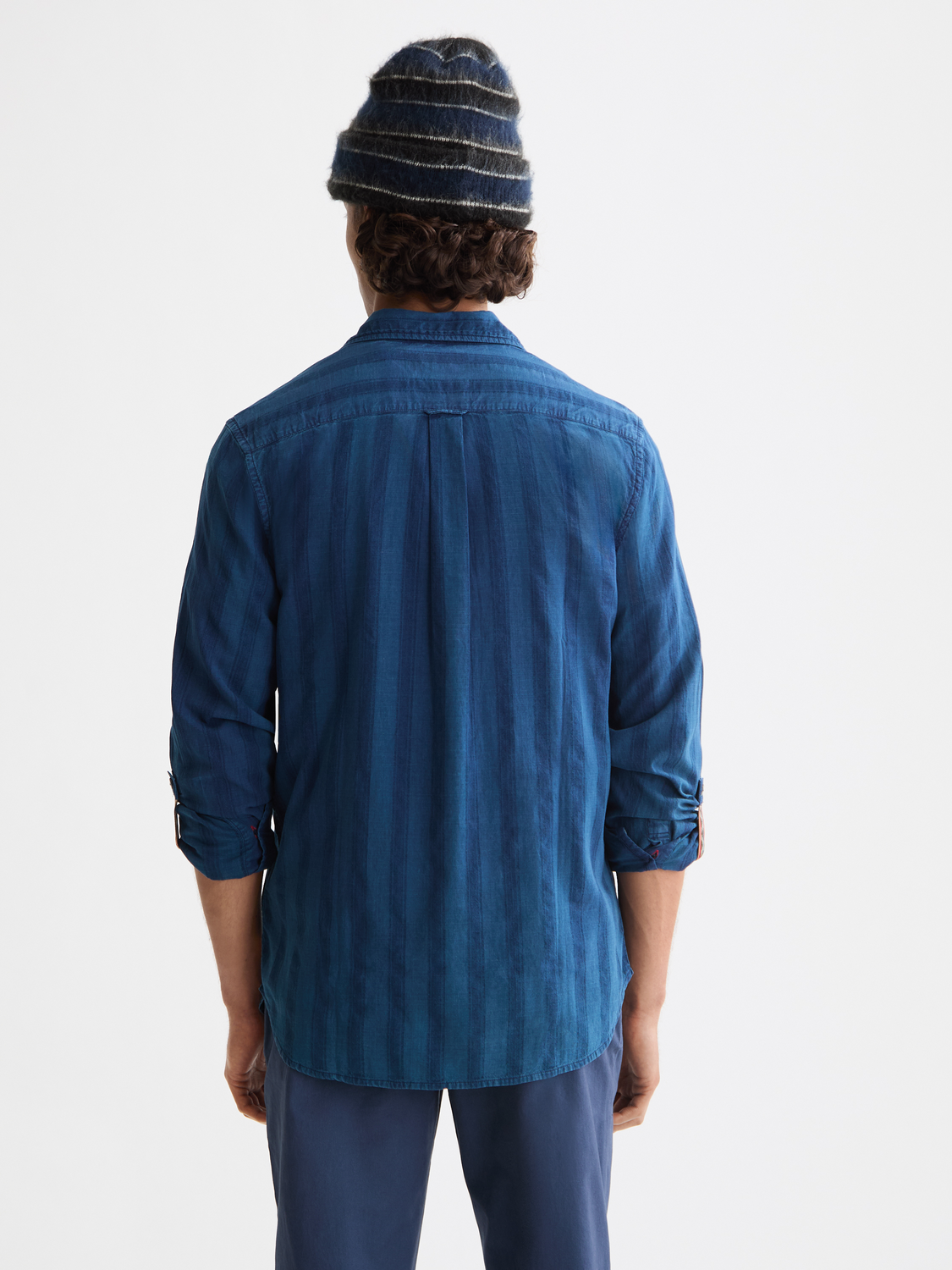 Textured striped weave shirt