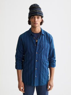 Textured striped weave shirt