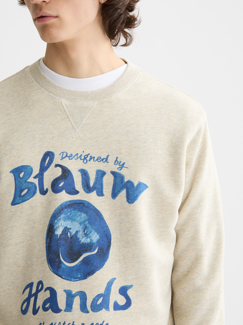 Denim washed artwork sweatshirt