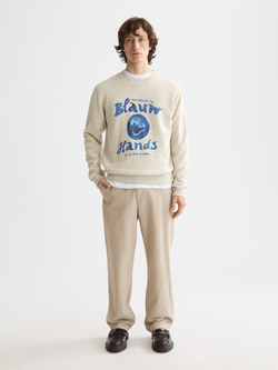 Denim washed artwork sweatshirt