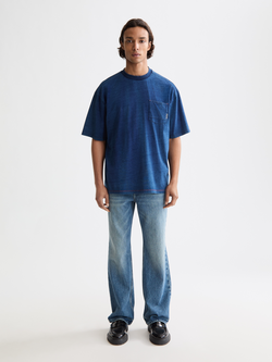 Washed 1 pocket indigo t-shirt