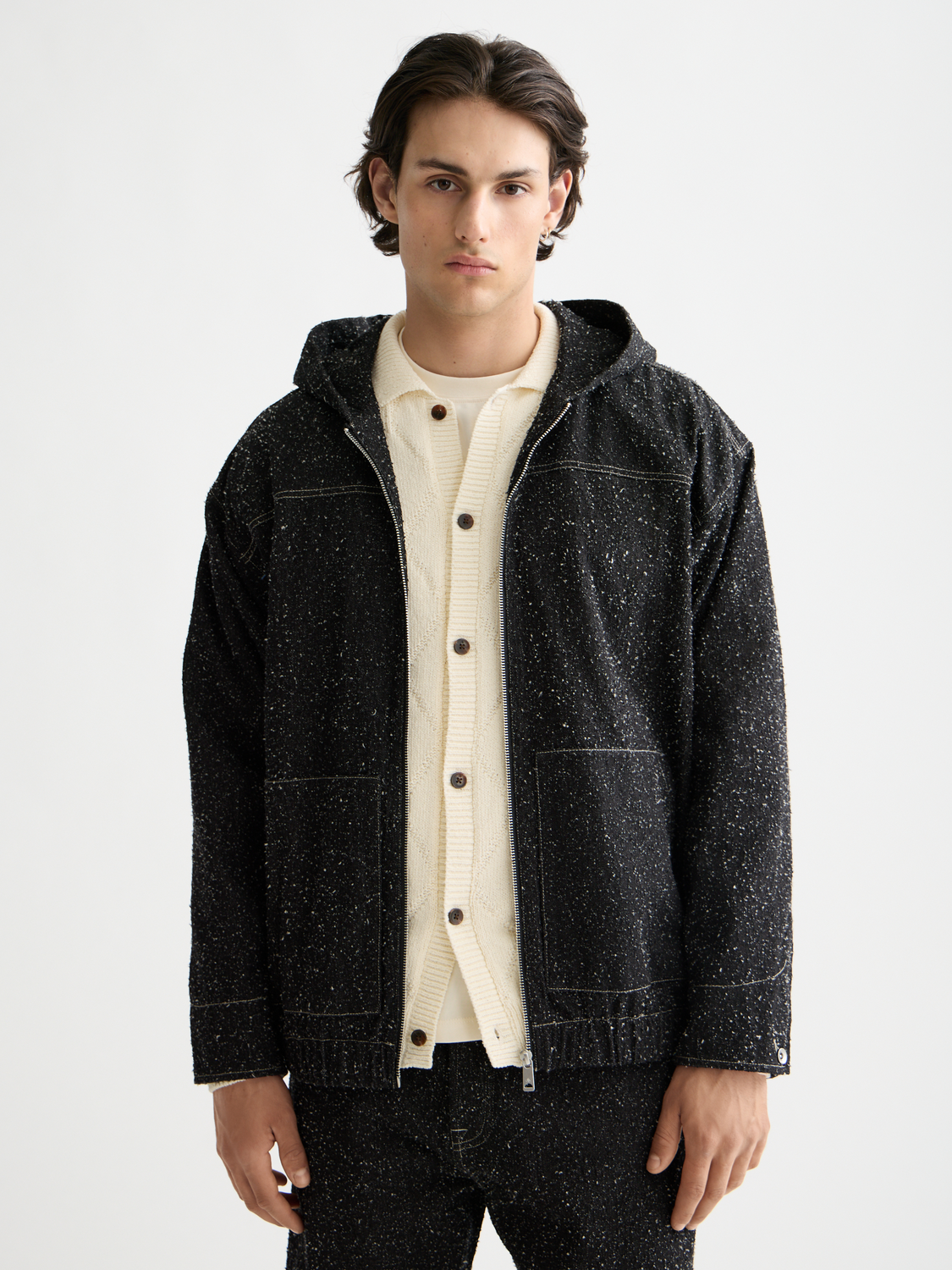 Hooded denim jacket