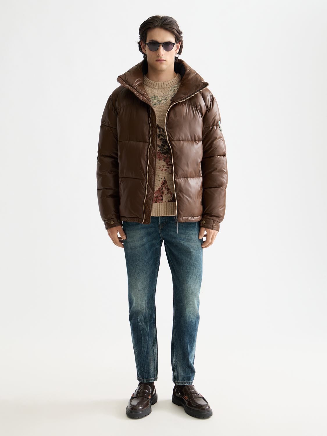 Lacquer puffer jacket