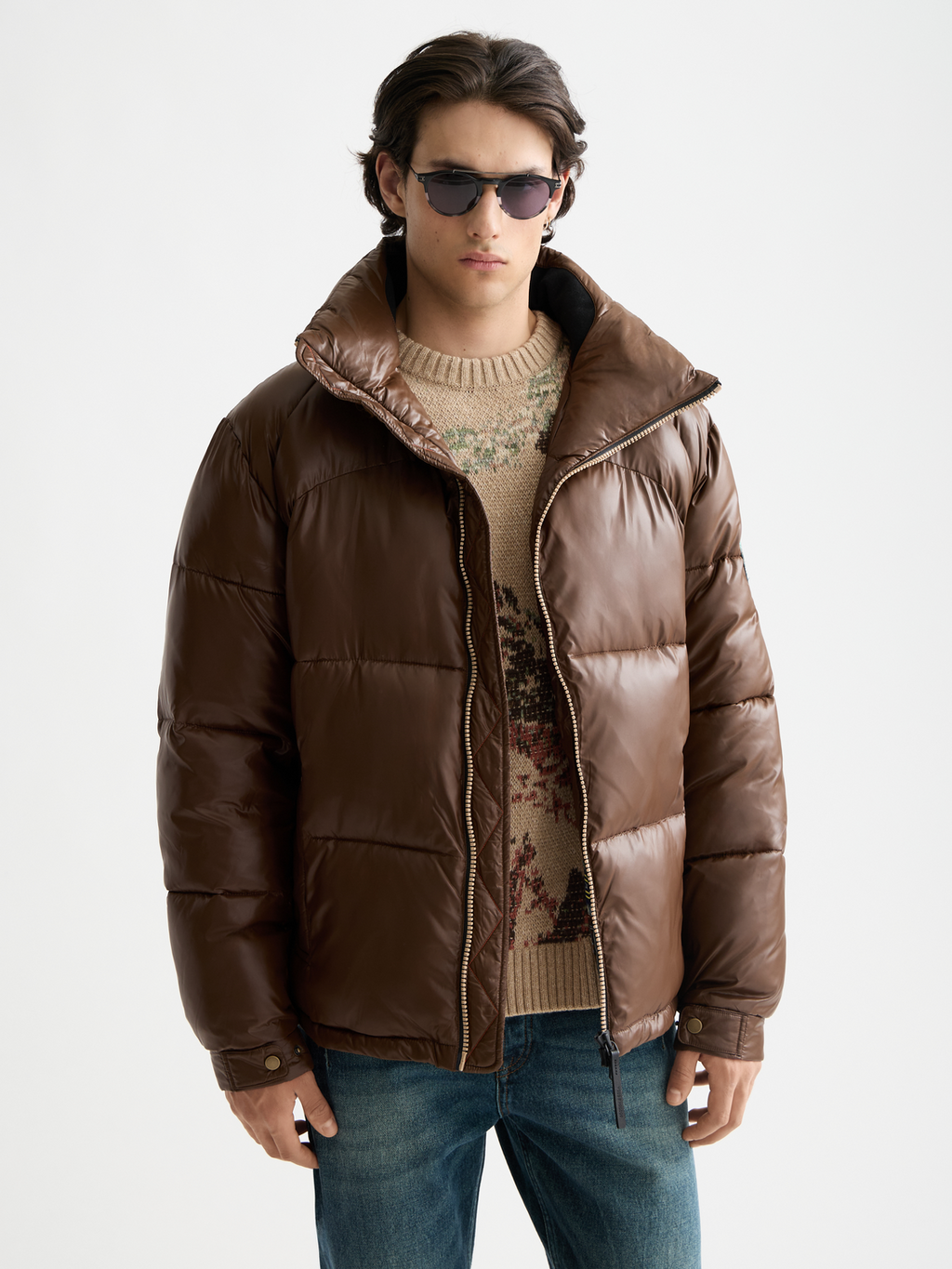 Lacquer puffer jacket