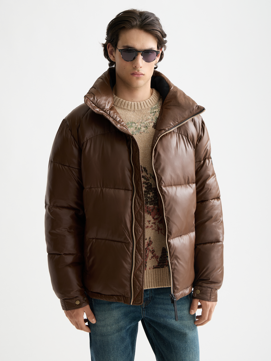 Lacquer puffer jacket