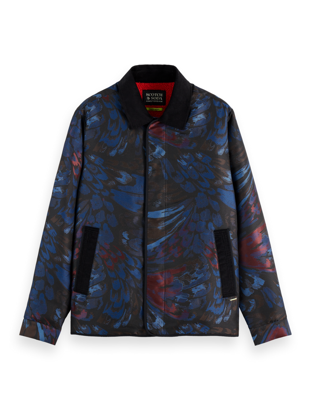 Jacquard feathers blouson