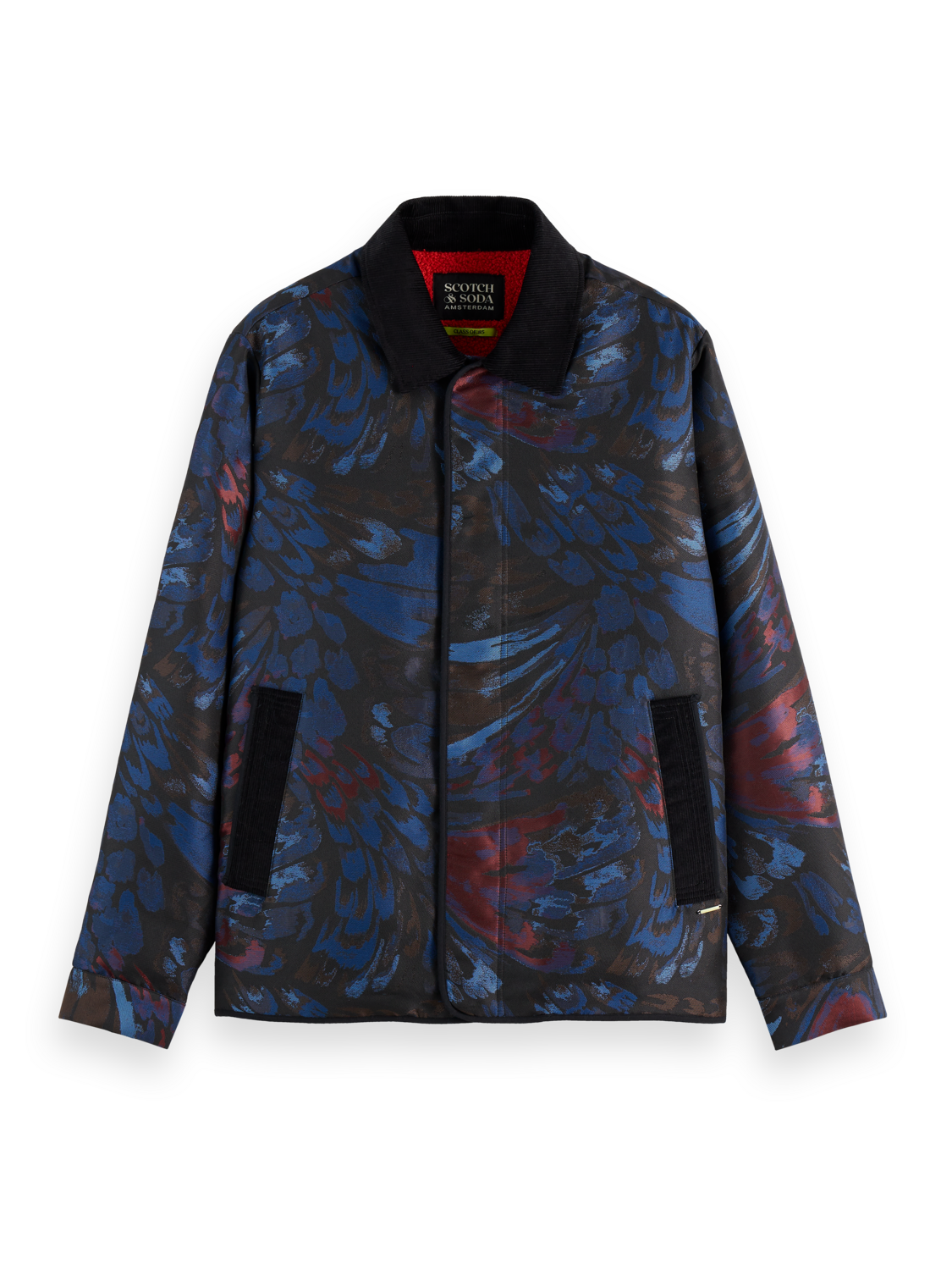 Jacquard feathers blouson