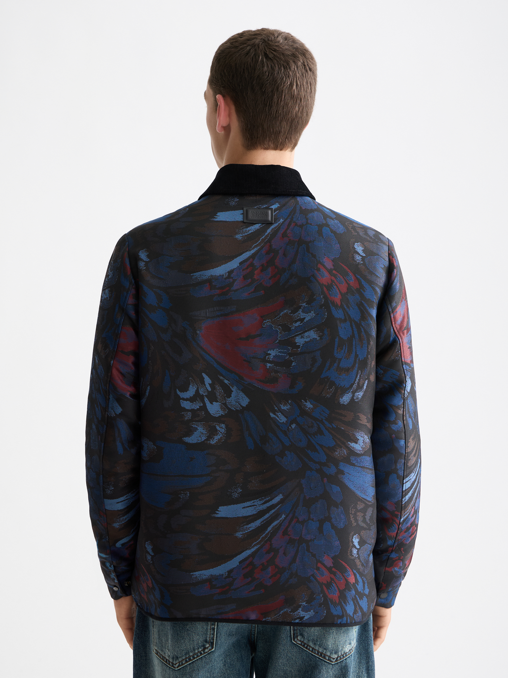 Jacquard feathers blouson
