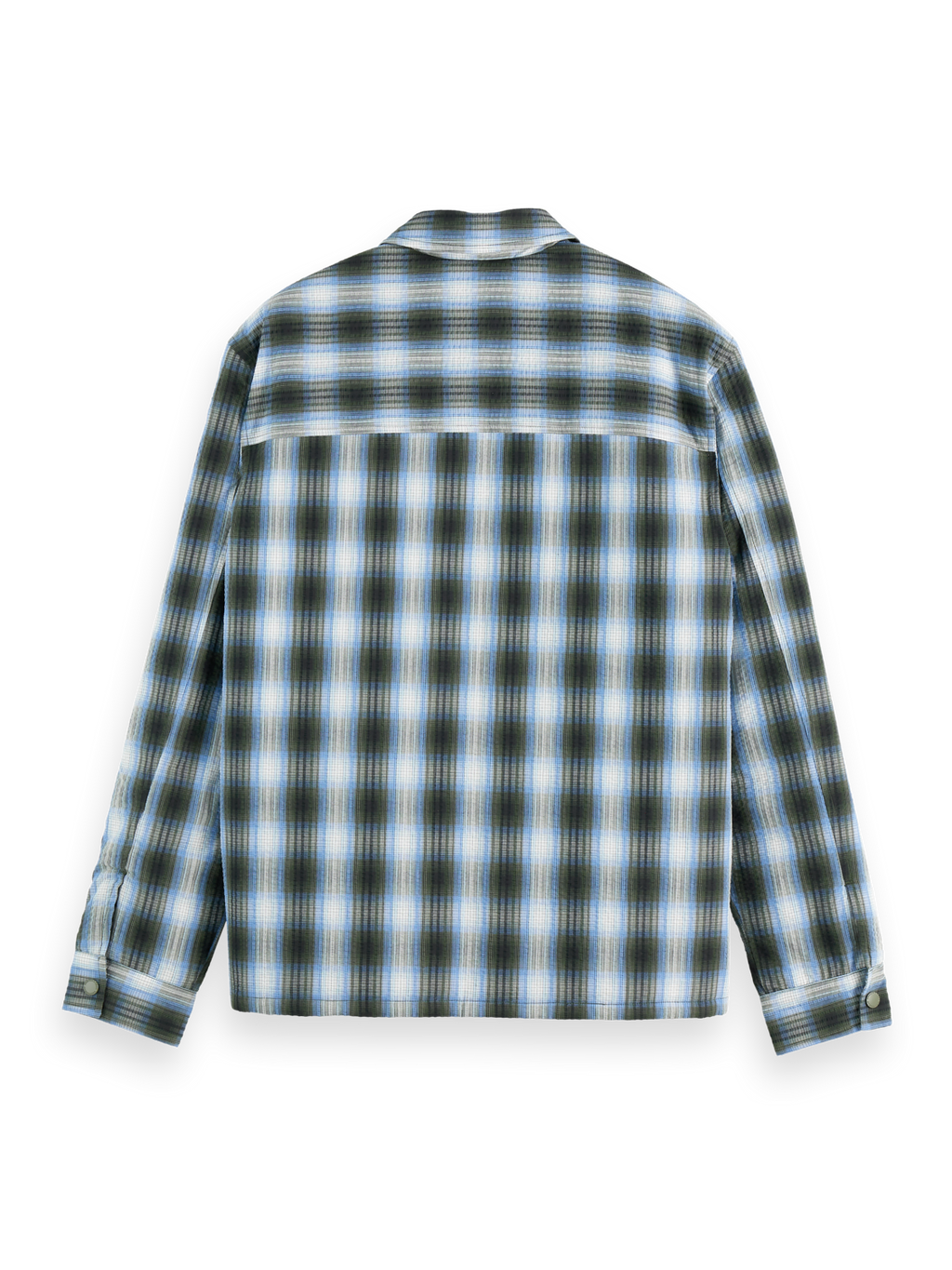 Seersucker check padded overshirt