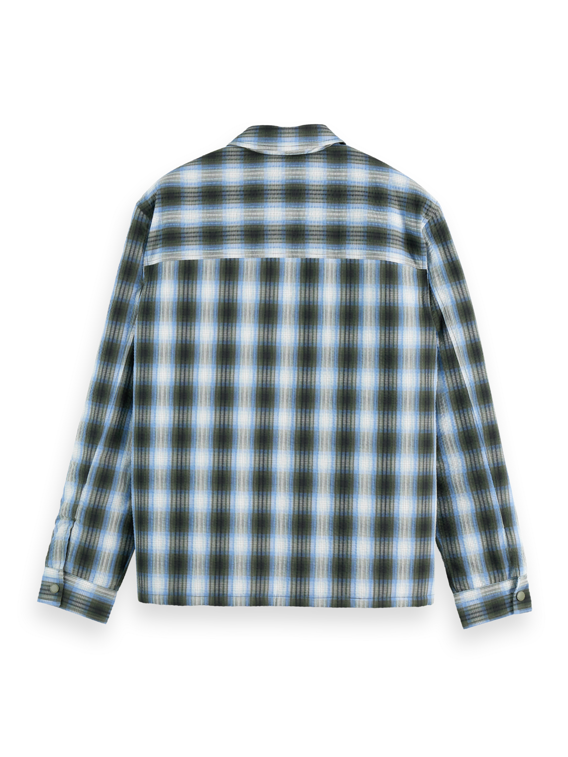 Seersucker check padded overshirt
