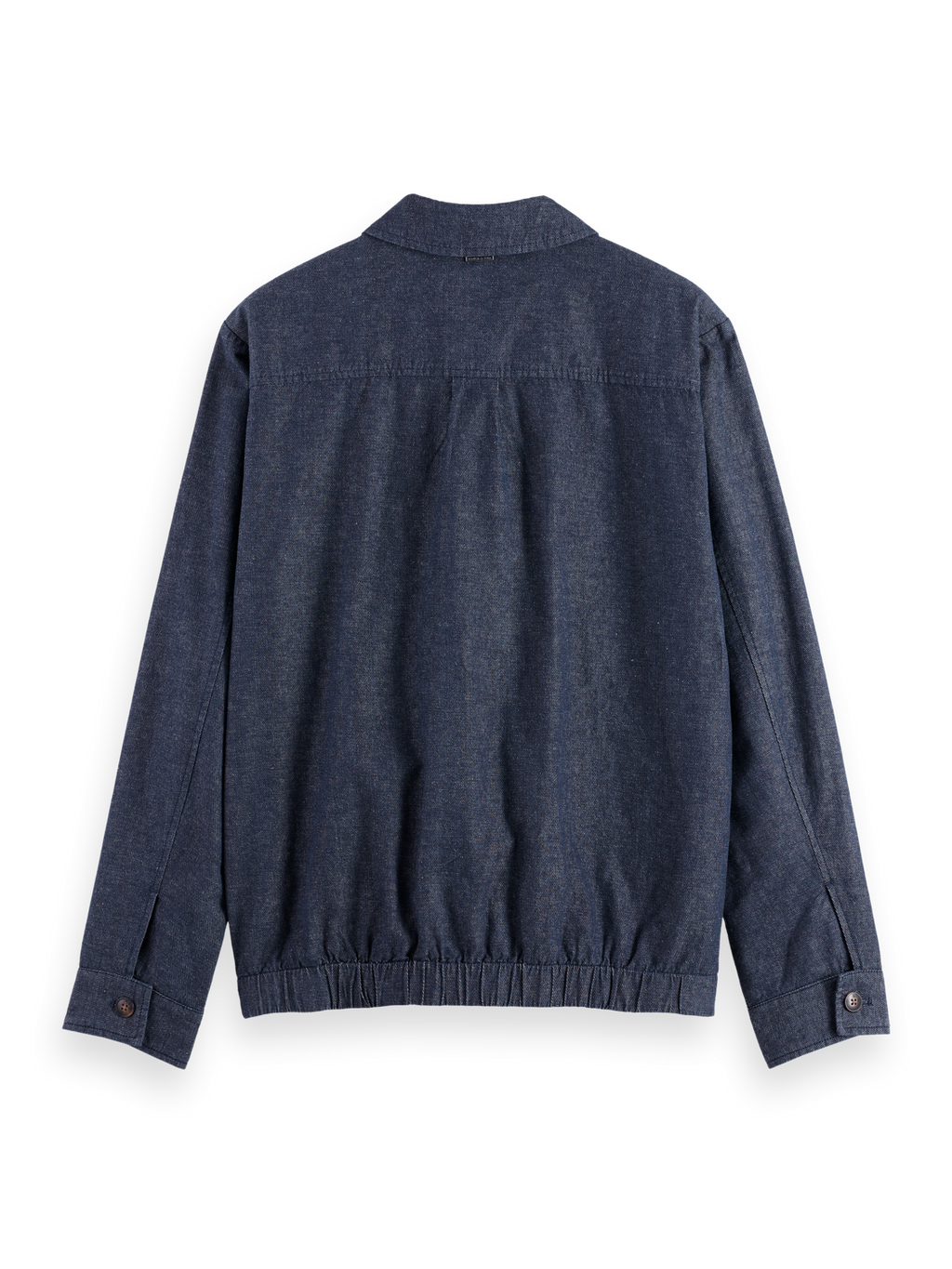 Cotton linen zip-thru twill blouson