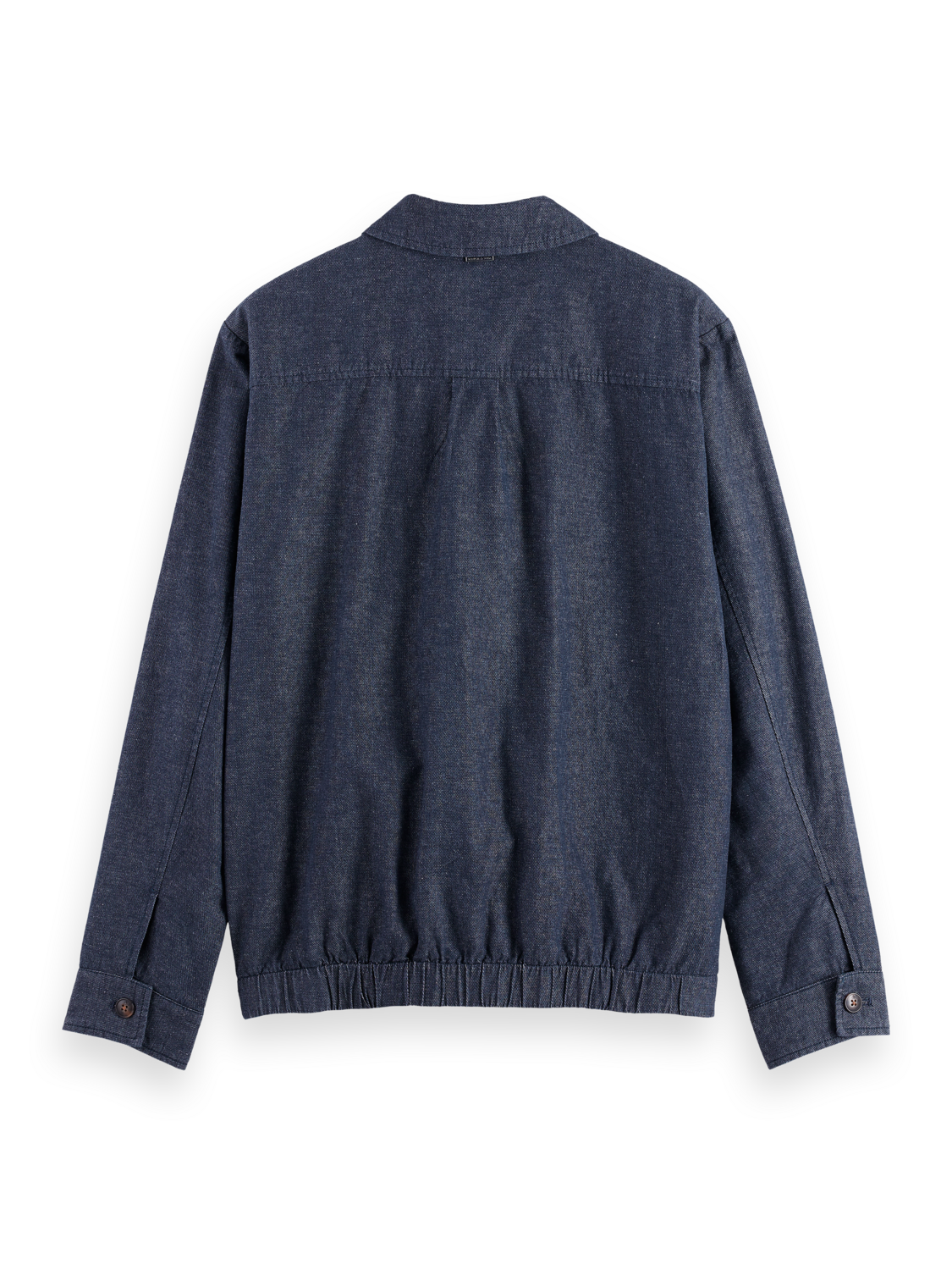 Cotton linen zip-thru twill blouson