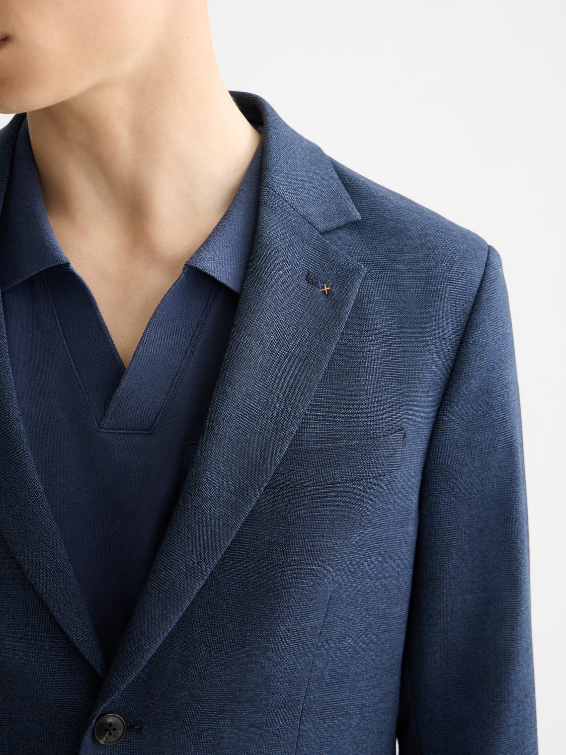 Yarn-dyed notch lapel regular blazer
