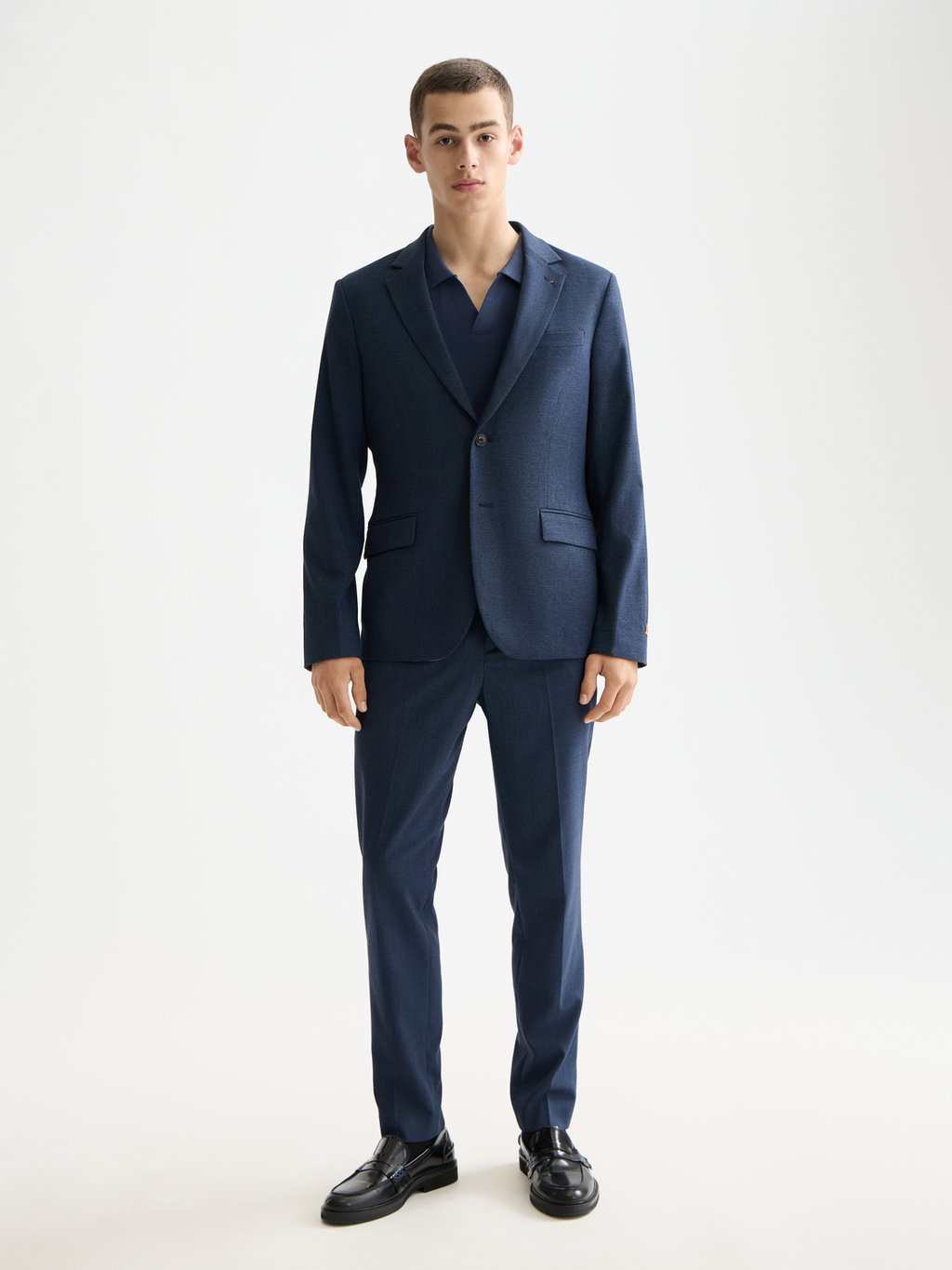 Yarn-dyed notch lapel regular blazer