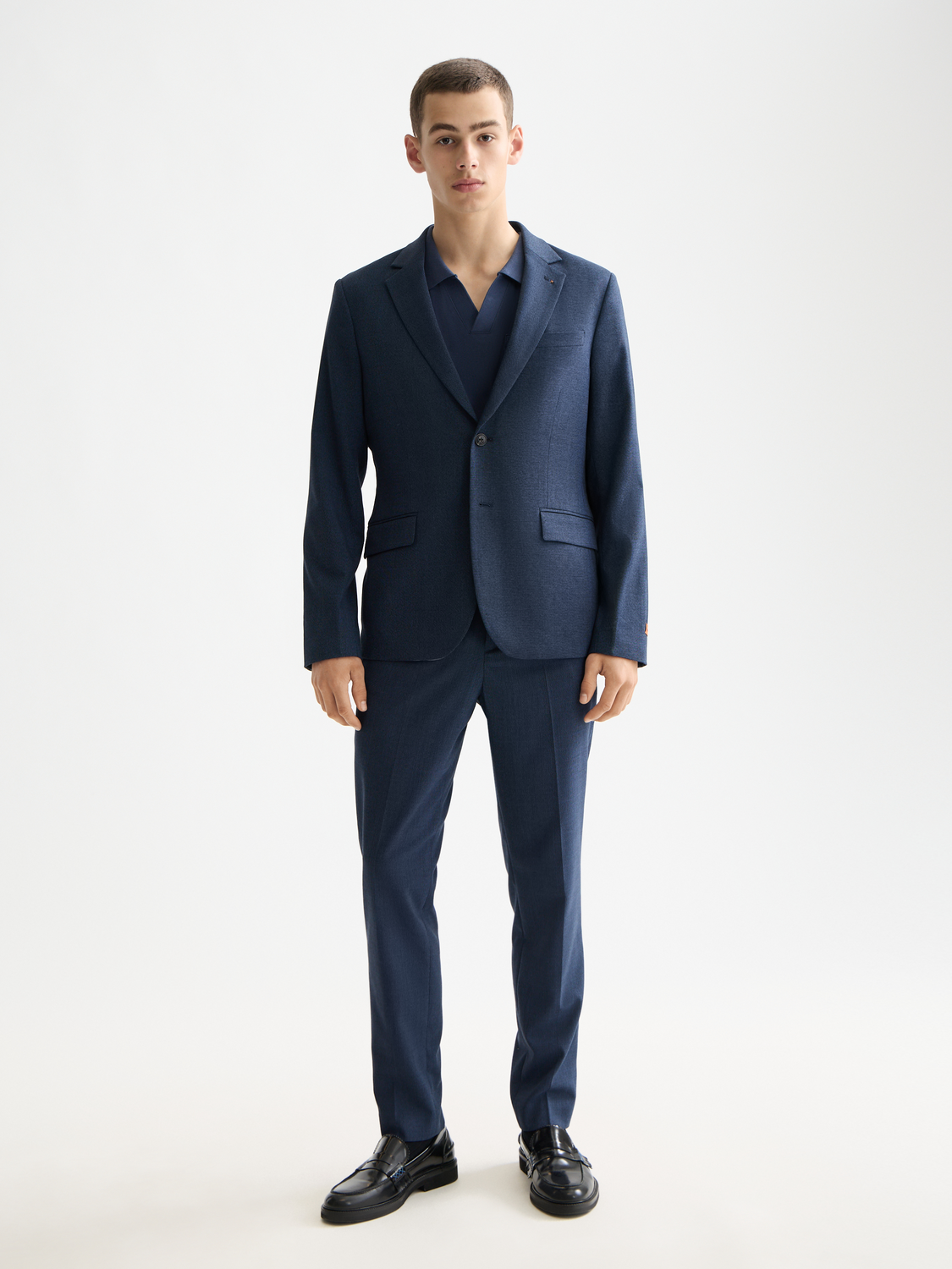 Yarn-dyed notch lapel regular blazer
