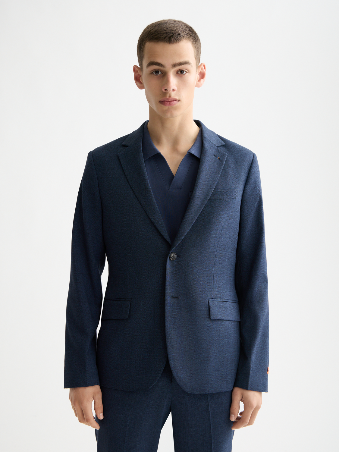 Yarn-dyed notch lapel regular blazer