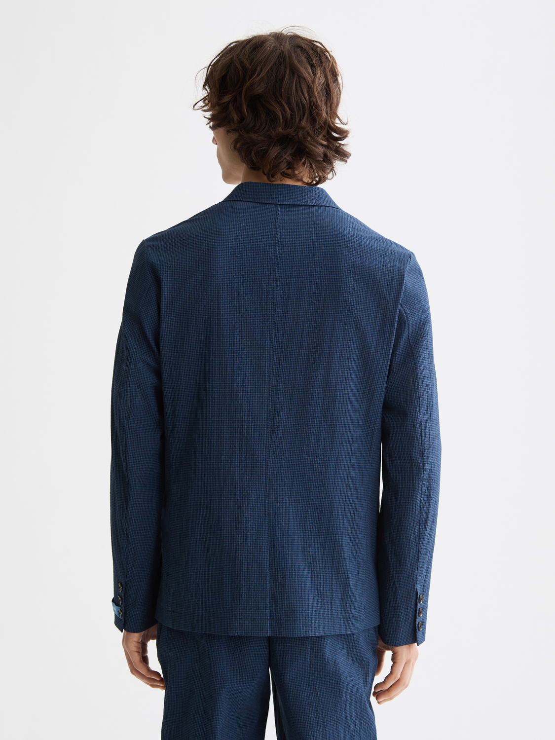 cotton-blend seersucker blazer