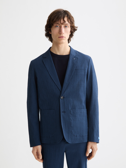 cotton-blend seersucker blazer