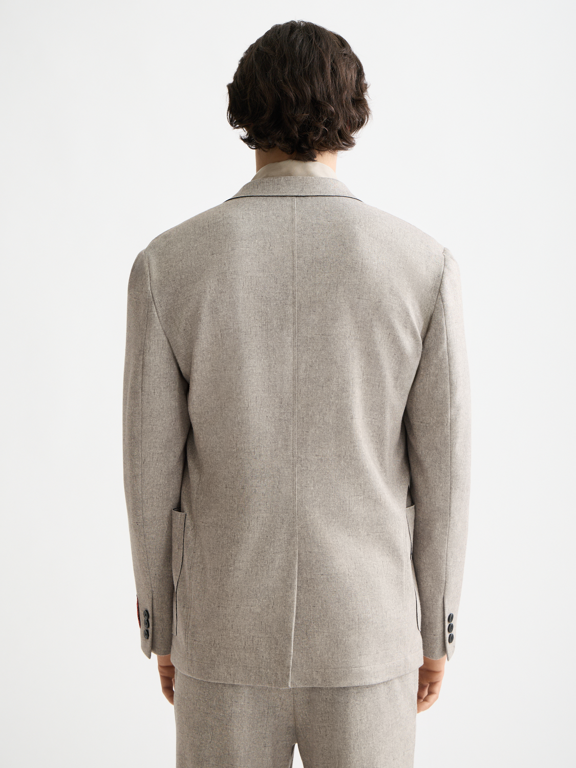 Melange jersey relaxed blazer