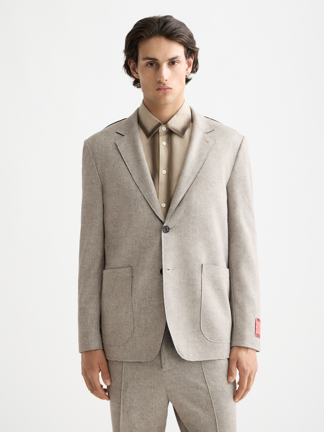 Melange jersey relaxed blazer