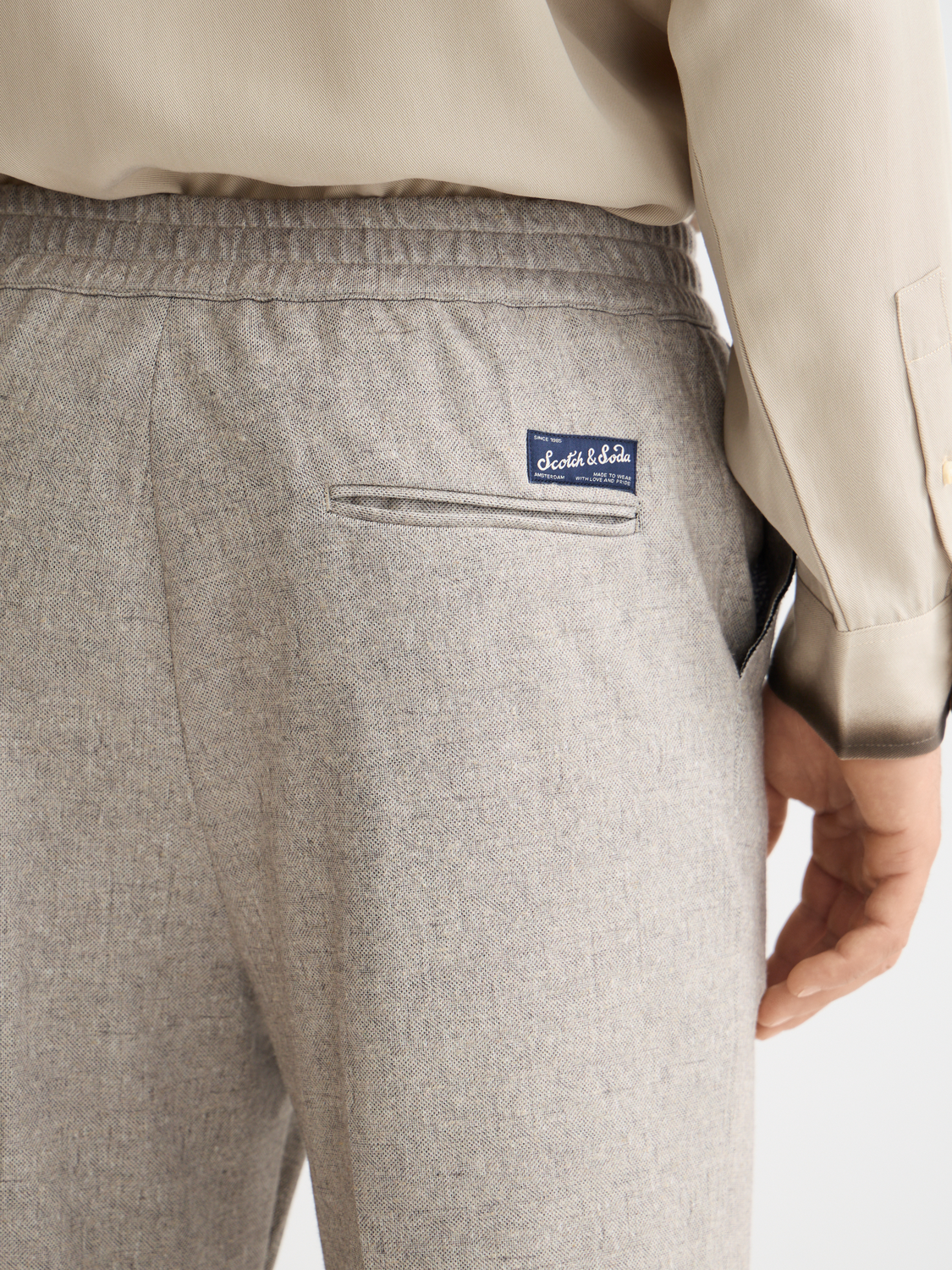 Tailored melange-jersey relaxed straight jogger