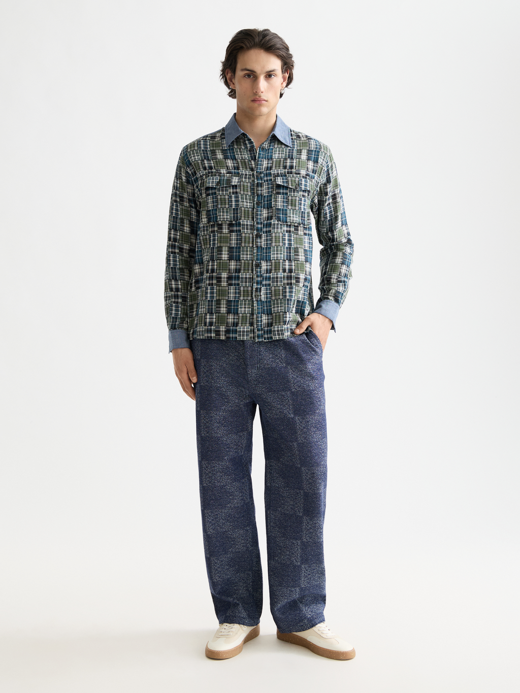 Pitch cotton jacquard loose chino