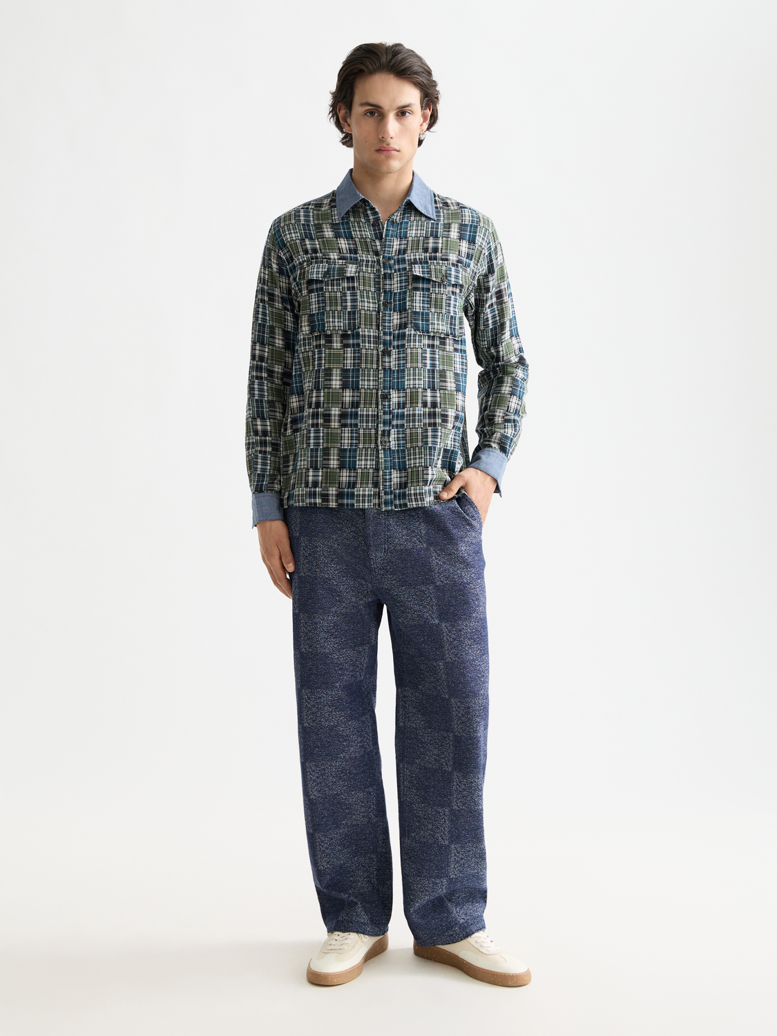 Pitch cotton jacquard loose chino