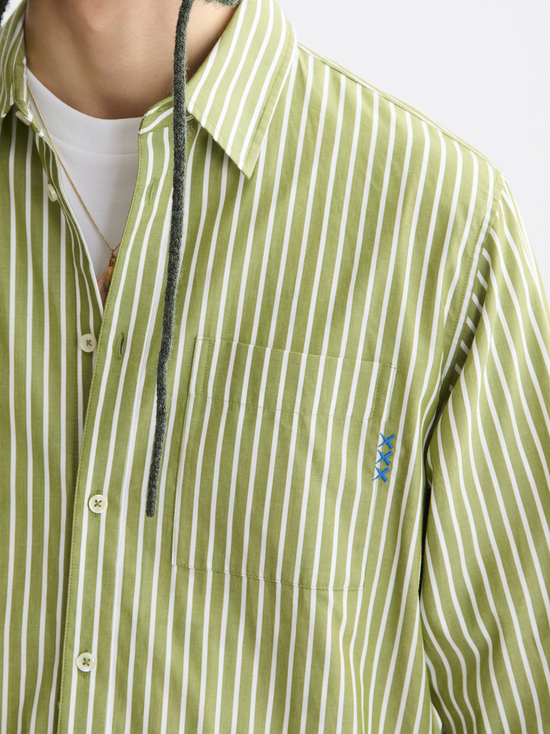 Striped poplin shirt