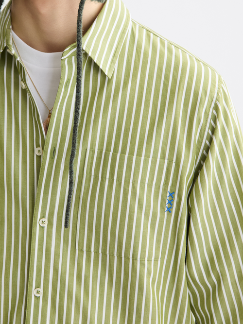 Striped poplin shirt