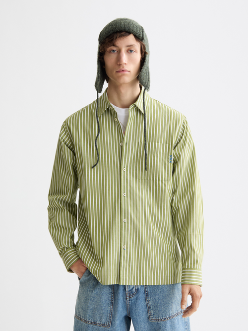 Striped poplin shirt