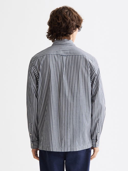 Striped poplin shirt