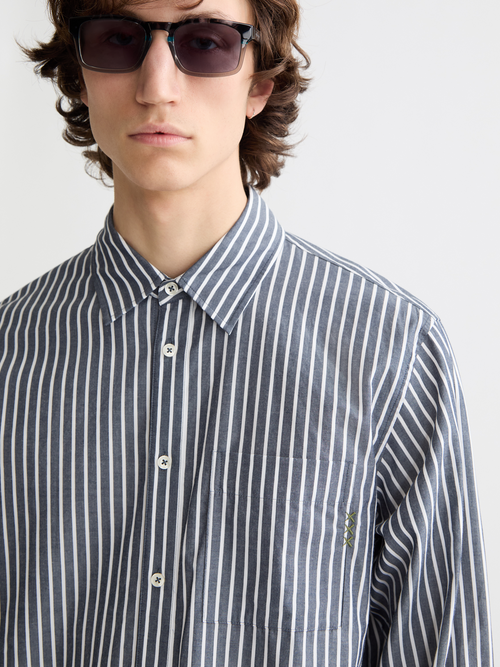 Striped poplin shirt