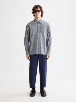 Striped poplin shirt